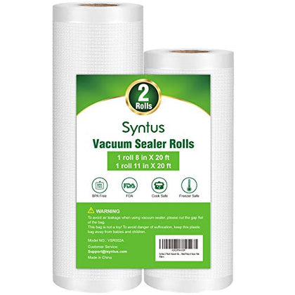 Syntus Vacuum Sealer Bags, 2 Pack 1 Roll 11