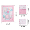 Pink Elephant Baby Crib Bedding Set 3 Pieces Baby Nursery Bedding Sets for Girls with Baby Comforter,Crib Fitted Sheet, Crib Skirt