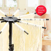 Cambom Foldable Pasta Drying Rack- Plastic Spaghetti Household Noodle Dryer with 10 Bar Handles (Black)