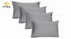 YIYEA 100% Brushed Microfiber Pillow Cases Standard Size Set of 4, Super Soft and Cozy Embroidered Pillowcases Standard with Envelope Closure, Wrinkle, Fade, Stain Resistant (20