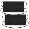 2 Pack Waitress Apron with 3 Pockets - Water & Oil Resistant - Black Waist Aprons for Servers - Half Aprons for Women - 12 Inch