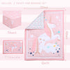 UOMNY Crib Bedding Set for Girls - Pink Baby Nursery Sets 3 Pieces Quilt Comforter Fitted Sheet Toddler Pillowcase Soft Star