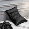 NTBAY 2 Pack Satin Standard Pillowcases for Hair and Skin, Luxurious and Silky Pillow Cases with Envelope Closure, 20x26 Inches, Black