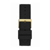 GUESS Ladies 39mm Watch - Black Strap Gold Dial Gold Tone Case