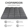 CHOPINMOON Extra Thick Twin Mattress Topper, Cooling Mattress Pad Cover, Plush Quilted Pillow Top with Overfilled 4D Spiral Fiber,Grey