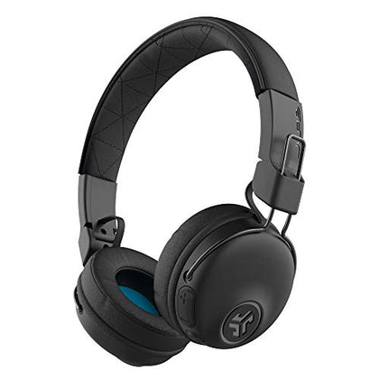 JLab Studio Bluetooth Wireless On-Ear Headphones, 30+ Hour Bluetooth 5 Playtime, EQ3 Sound, Ultra-Plush Faux Leather & Cloud Foam Cushions, Track and Volume Controls, Black
