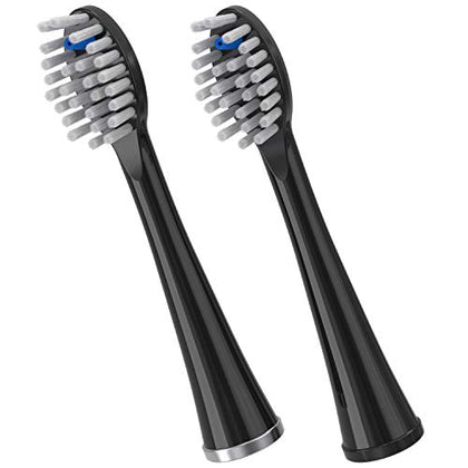 Waterpik Full Size Replacement Brush Heads for Sonic-Fusion Flossing Toothbrush SFFB-2EB, 2 Count Black