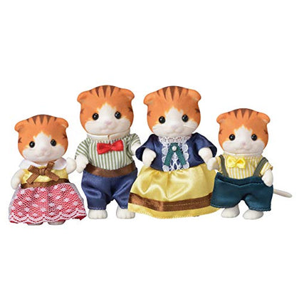 Calico Critters Maple Cat Family - Set of 4 Collectible Doll Figures for Children Ages 3+