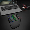 MFTEK One Hand Gaming Keyboard and Mouse Combo, RGB Rainbow Backlit One-Handed Mechanical Feeling Keyboard with Wrist Rest Support, USB Wired Keyboard Mouse and Mouse Pad Set for PC PS4 Gamer