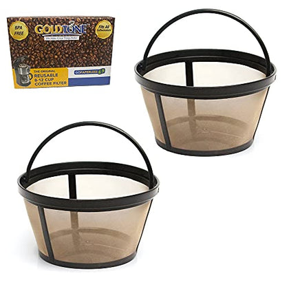 GoldTone Brand Reusable 8-12 Cup Basket Coffee Filter fits Mr. Coffee Makers and Brewers. Replaces your Mr. Coffee Reusable Basket Filter & Mr. Coffee Basket Filter - BPA Free - (2 PACK)