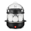 BELLA Rapid Electric Egg Cooker and Omelet Maker with Auto Shut Off, for Easy to Peel, Poached Eggs, Scrambled Eggs, Soft, Medium and Hard-Boiled Eggs, 14 Egg Capacity Tray, Double Tier, Black