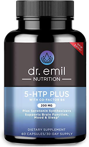 DR EMIL NUTRITION 200 MG 5-HTP Plus with SAM-e to Maintain Normal Healthy Sleep and Create a Sense of Wellbeing - 5HTP Supplement with Vitamin B6-60 Vegan Capsules, 30 Servings
