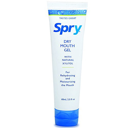 Spry Dry Mouth Gel with Xylitol, Natural, Long-Lasting Mint-Free and Sugar-Free Mouth Moisturizer for Dry Mouth Relief, Original Flavor, 2 oz