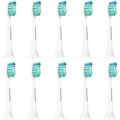 Aoremon Replacement Toothbrush Heads for Philips Sonicare ProtectiveClean 4100 5100 C1 C2 HX9023/65, 10 Pack