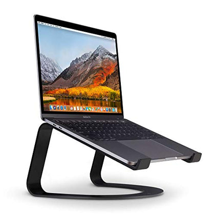Twelve South Curve for MacBooks and Laptops | Ergonomic desktop cooling stand for home or office (matte black) , 10 x 10.5 x 6 inches