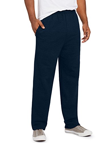 Hanes Men's EcoSmart Open Leg Pant with Pockets, Navy, S
