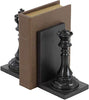 Bellaa 29745 Chess Decorative Bookend King and Queen Royal Exquisite Vintage Retro Book Ends Shelf Organizers Books Stopper Black 7 inch