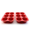 Silicone Texas Muffin Pans and Cupcake Maker, 6 Cup Jumbo, Set of 2, Professional Use