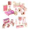 4 Set Dollhouse Furniture Kid Toy Bathroom Kid Room Bedroom Kitchen Set