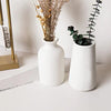 Chaumiere Set of 2- Classic White Ceramic Vases, Tall vases for Flowers, for Living Room Decorations, Home Decor, Modern Farmhouses, Ideal Shelf, Table, Bookshelf, Mantle, Pampas Grass