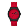 PUMA Men's 5 Quartz Watch with Silicone Strap, Red, 20 (Model: P6026)