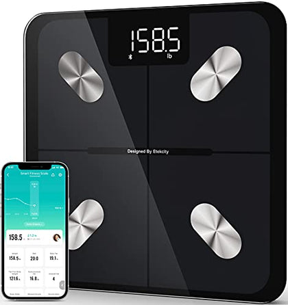 Etekcity Smart Scale Digital Weight and Body Fat, Bathroom Scales Accurate for People's Bmi Muscle, Bluetooth Electronic Body Composition Monitor Syncs with App, 400lb