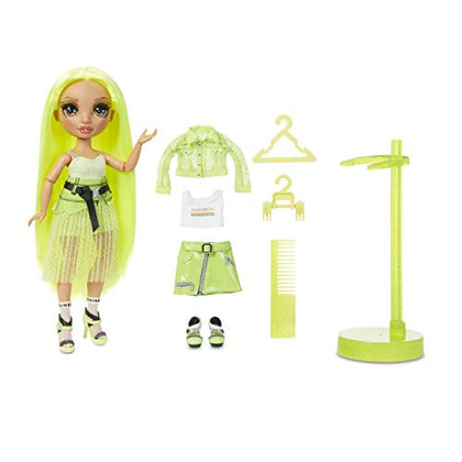 Rainbow High Karma Nichols - Neon Green Fashion Doll with 2 Doll Outfits to Mix & Match and Doll Accessories, Great Gift for Kids 6-12 Years Old