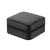 Vlando Small Faux Leather Travel Jewelry Box Organizer Display Storage Case for Rings Earrings Necklace, Black