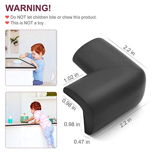 Baby Proofing Edge Corner Protector, 20.5 ft (18.1ft Edge + 8 Corners) Baby Proof Corner Guards,Thick Table Bumper Guard, 3M Pre-Taped Corners, Soft Rubber Foam Guard Heavy-Duty (Black)