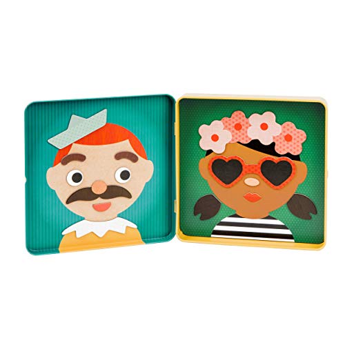 Petit Collage Funny Face Magnetic Travel Play Set - Fun Game for Families, Ideal for 2-4 Players, Ages 4+ - Travel Game for Kids with Handy Portable Tin - Make a Great Gift Idea