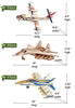3D Wooden Puzzle - 6 Piece Set Aircraft & Helicopter Wooden Crafts Assembly Building Model Kits - Wood Aircraft & Helicopter STEM DIY Brain Teaser Puzzle for Kids and Adults Teens Boys Girls