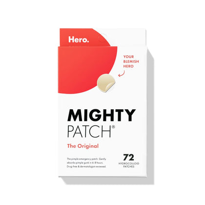 Mighty Patch Original patch from Hero Cosmetics - Hydrocolloid Acne Pimple Patch for Covering Zits and Blemishes, Spot Stickers for Face and Skin (72 Count)