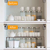 WOSOVO Expandable Stackable Cabinet Shelf Kitchen Counter Rack Organizer Multipurpose Pantry Bedroom Bathroom Storage Racks