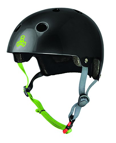 Triple Eight Dual Certified Bike and Skateboard Helmet, Black Glossy, X-Small / Small (3046)