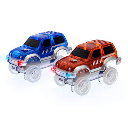 PicassoTiles 2pcs Magnetic Toy Car Set Highly Detailed Compatible with Magnet Race Track STEM Truck Replacement Accessories Educational Construction Building Kits for Toddlers Boys & Girls Ages 3+