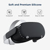KIWI design Silicone VR Shell Protective Cover Compatible with Quest 2 Accessories, with Two Side Protective Sleeves, Comprehensive Protection for VR (Black)