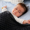 Pro Goleem Baby Soft Minky Dot Blanket with Satin Backing Baby Gifts for Boys and Girls (Black, 30 x 40)