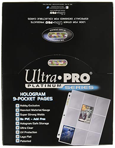 Ultra Pro 9 Pocket Pages Platinum Series 100 Pages of Card Sleeves for Trading Baseball Card Binder, -Pokemon and Baseball Card Sleeves
