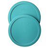 Pyrex 7402-PC 7-Cup Turquoise Plastic Food Storage Lid, Made in USA - 2 Pack
