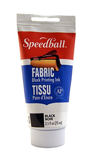Speedball Fabric Block Printing Ink, 2.5-Ounce, Black