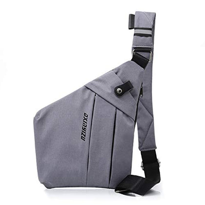 TOLOG Sling Bag Lightweight Shoulder Crossbody Pocket Bags Slim Anti Theft Multipurpose Chest Daypacks for Sports Travel Hiking (Type One Grey)