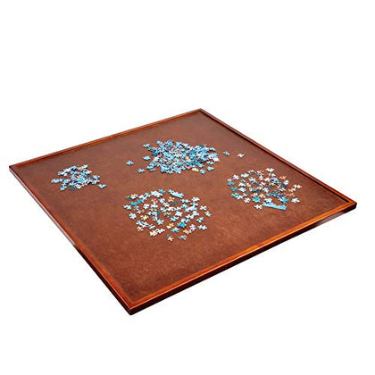 Jumbl Spinner Puzzle Board | 35 x 35 Wooden Jigsaw Lazy Susan Turntable w/ 360° Rotation | Smooth Plateau Fiberboard Work Surface & Reinforced Hardwood | for Games & Puzzles | 1500 Pieces