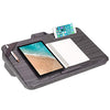 LAPGEAR Elevation Lap Desk with Device Ledge, Phone Holder, and Booster Cushion - Gray Woodgrain - Fits up to 15.6 Inch Laptops - Style No. 87965