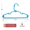 Sharpty Kids Plastic Hangers, Children's Hangers for Baby, Toddler, and Child Clothes - Everyday Standard Use - Ideal for Boys and Girls Closet, Clothing, Pants, Coats, and More - Blue, 20 Pack