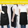 Will Well Chef Apron for Men and Women Professional for Cooking With Pockets - Adjustable - Bib Aprons - Water & Oil Resistant - 1 Pack, Black