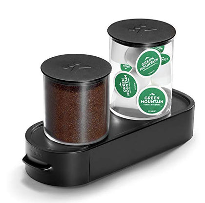 Keurig K-Cup Pod & Ground Coffee Storage Unit, Coffee Storage, Holds up to 12 ounces of Ground Coffee & 12 K-Cup Pods, Black