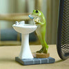 Gemmia Miniature Fairy Garden Frog Figurine - Mini Meditation Frog Statue