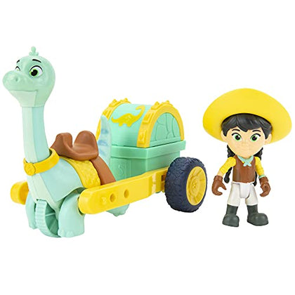 Dino Ranch Min and Clovers Care Cart Vehicle - Features 5 Dino Clover Care Cart and 3 Rancher Min - Three Styles to Collect - Toys for Kids Featuring Your Favorite Pre-Westoric Ranchers
