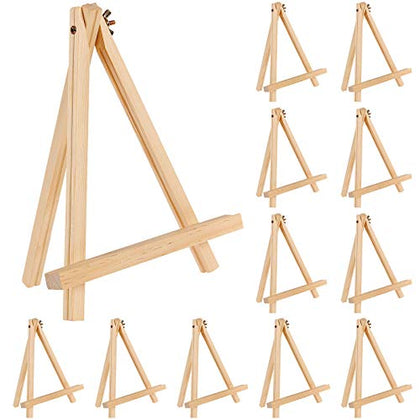 Jekkis 9 Inches Tabletop Easels for Painting Canvas Tall Wood Display Easels Set of 12, Art Craft Painting Easel Stand for Artist Adults Students