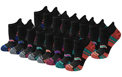 Saucony Women's Multipack Performance Heel Tab Athletic Socks, Assorted Darks (16 Pairs), Small